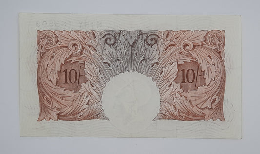 1955 Bank of ENGLAND, UK - 10 /- (Ten) British Shillings Banknote Serial No. N18Y 183509 B-271