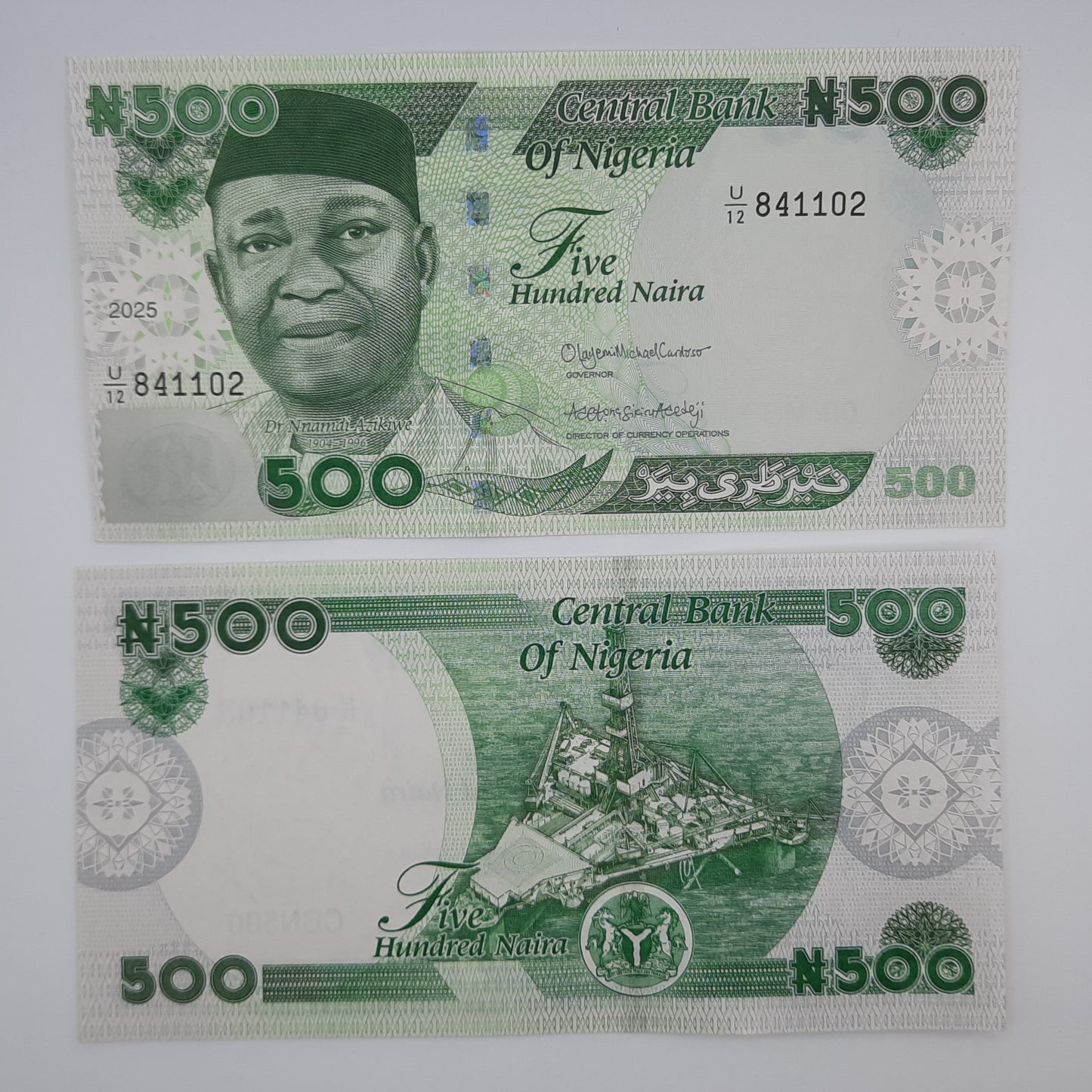 2025 Central Bank of Nigeria - 500 Nigerian Naira Banknote P-48 Dr. Nnamdi Azikiwe