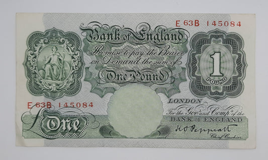 1948 Bank of ENGLAND, UK - £1 (One) British Pound Banknote Serial No. E63B 145084 P-369a