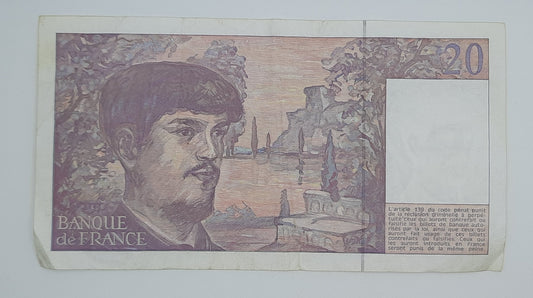 1991 Banque De France - 20 (Twenty) French Francs Banknote Serial No. W034 771002