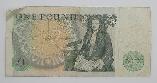 1981 Bank of ENGLAND, United Kingdom - £1 (One) British Pound Banknote Somerset Serial No. AR53 095399