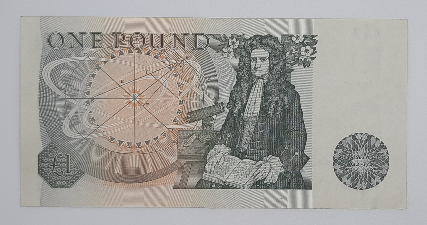 1978 Bank of ENGLAND, UK - £1 (One) British Pound Banknote Serial No. J53 371417 P-377a