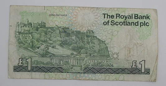1987 The Royal Bank of Scotland UK - £1 (One) Scottish Pound Banknote P-356 Serial No. A30 156303