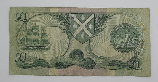 1986 The Bank of Scotland UK - £1 (One) Scottish Pound Banknote Serial No. D98 0317802 P-111