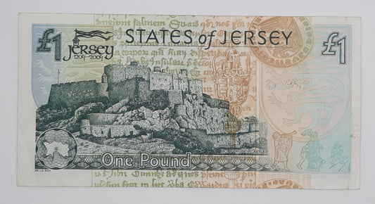 2004 States of Jersey, Channel Islands - 1 (One) Jersey Pound Banknote Serial No. J8C 971137 P-31 800 Years of Jersey under the Crown