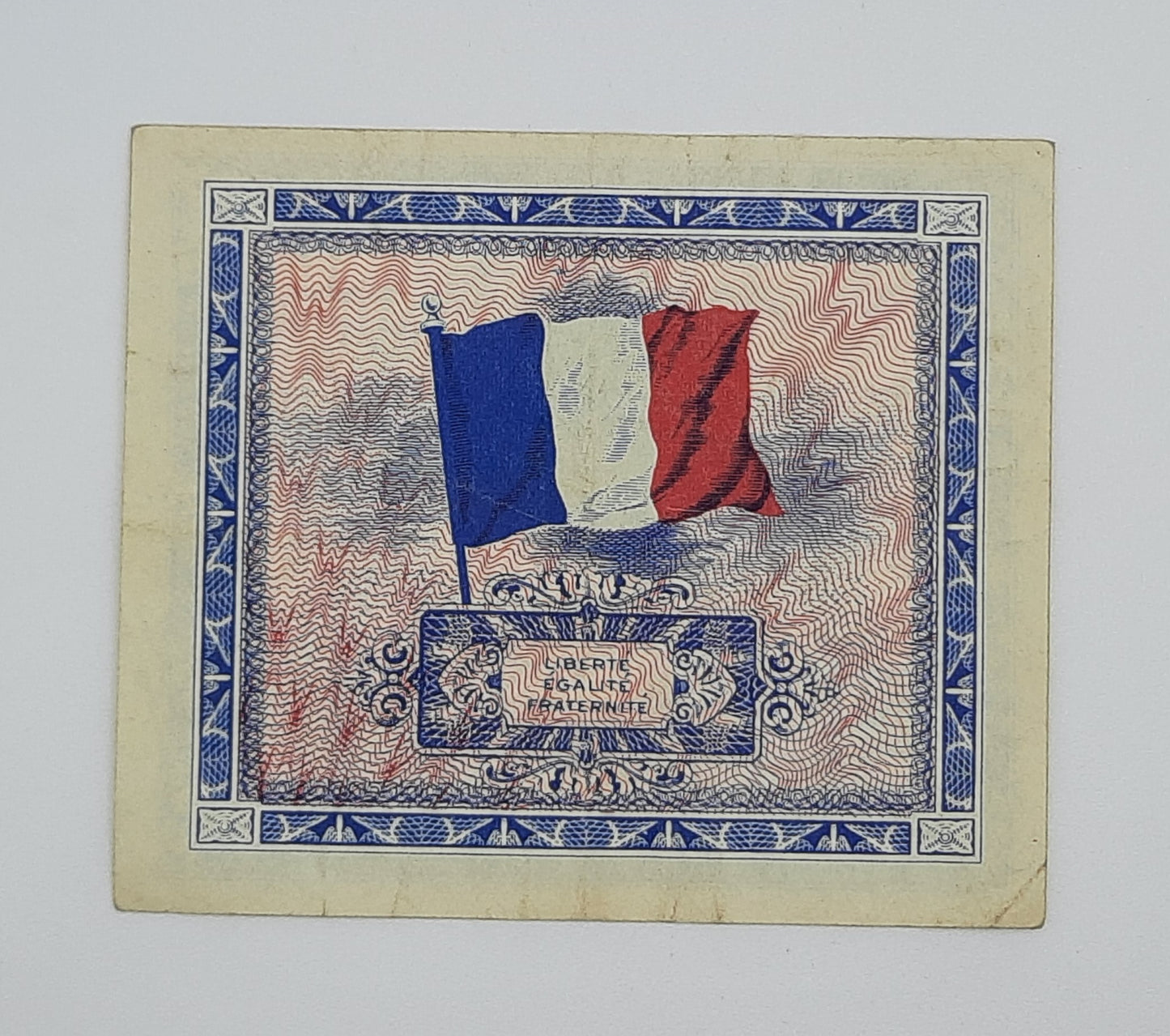 1944 Emis en France - 2 (Two) French Francs Banknote P-114 Serial No. 43372168